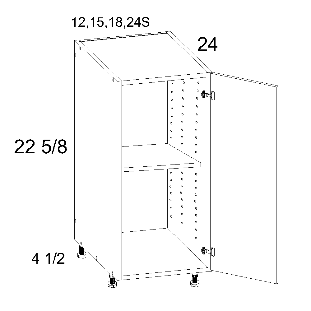 US Cabinet Depot Verona Pure Blanc 18" Desk Base Cabinet (VPB-DDO18)