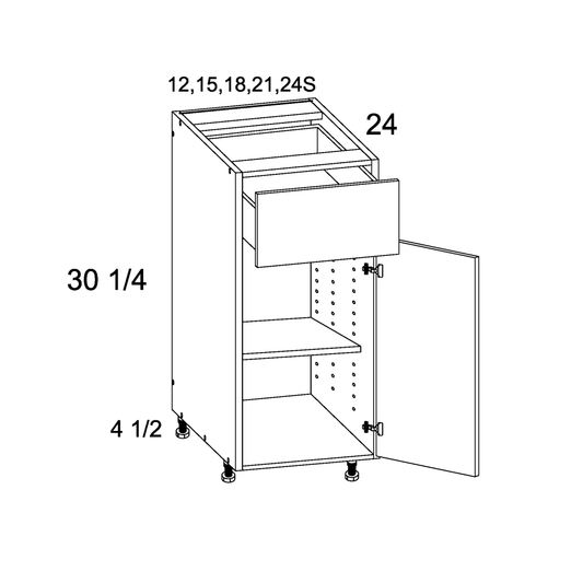 US Cabinet Depot Verona Pure Blanc 24" Altamax Single Door Single Drawer Base Cabinet (VPB-B24S)