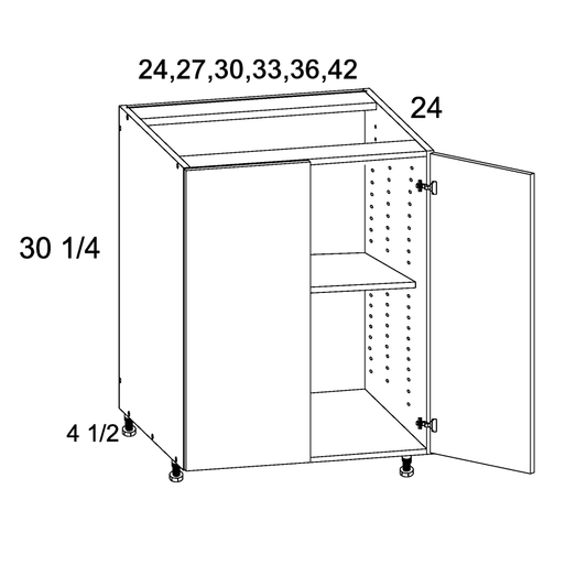 US Cabinet Depot Verona Pure Blanc 24" Full Height Door Base Cabinet (VPB-B24FH)