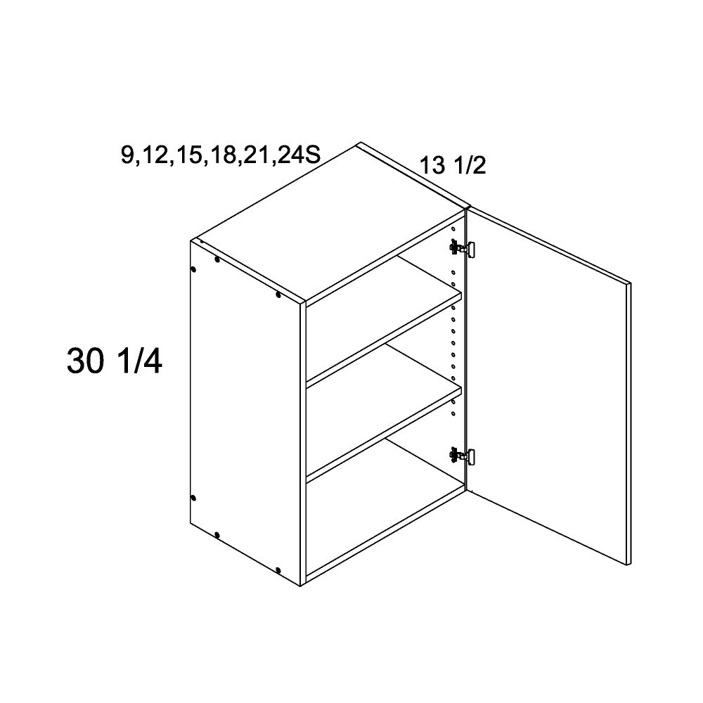 US Cabinet Depot Verona Pure Blanc 9" One Door Wall Cabinet (VPB-W0930)