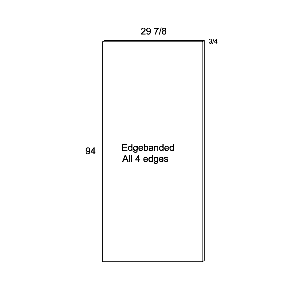 US Cabinet Depot Verona Pure Blanc 96" Tall Overlay Panel (VPB-TEP3096)
