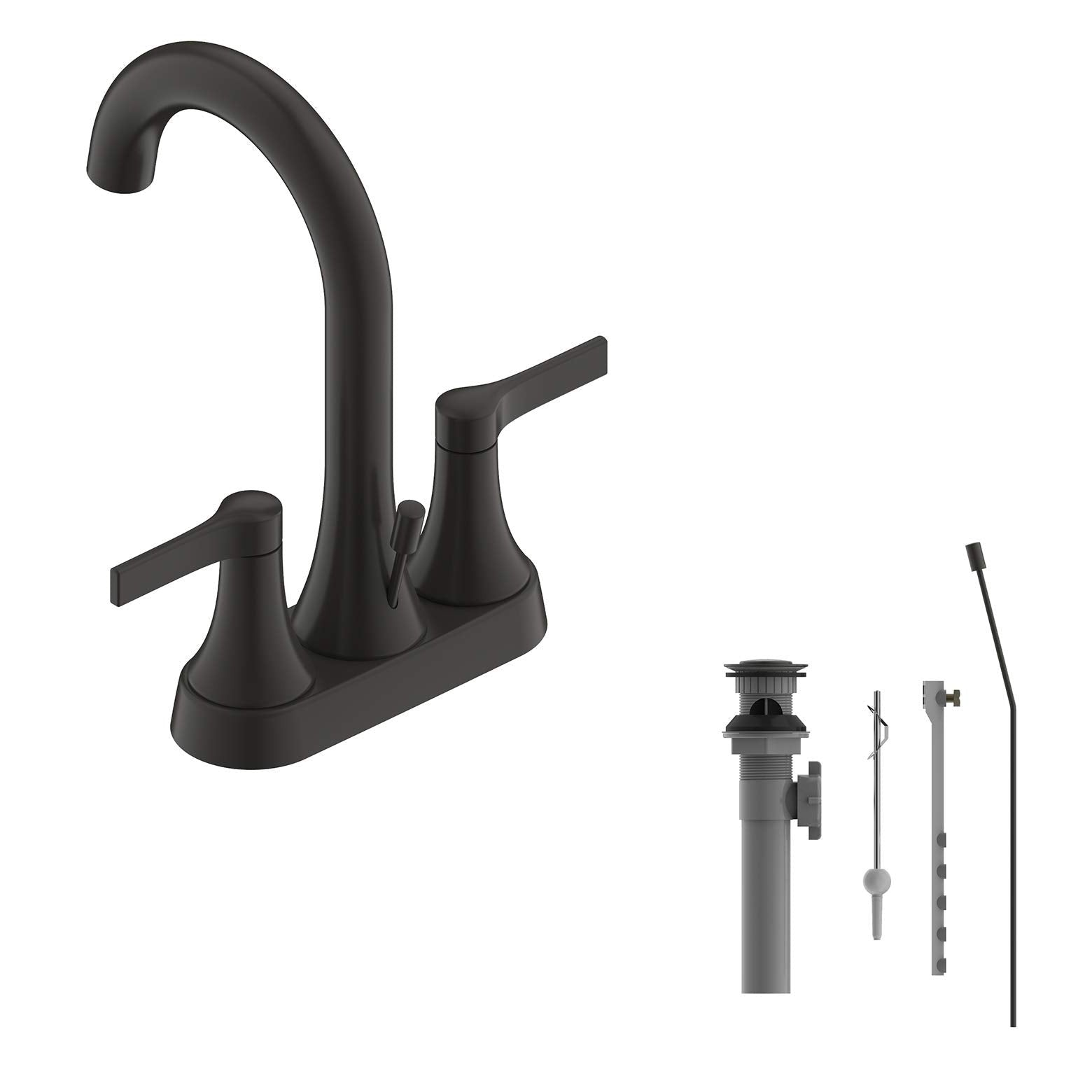 Ultra Faucets Centerset Matte Black Lavatory Faucet-UF46417