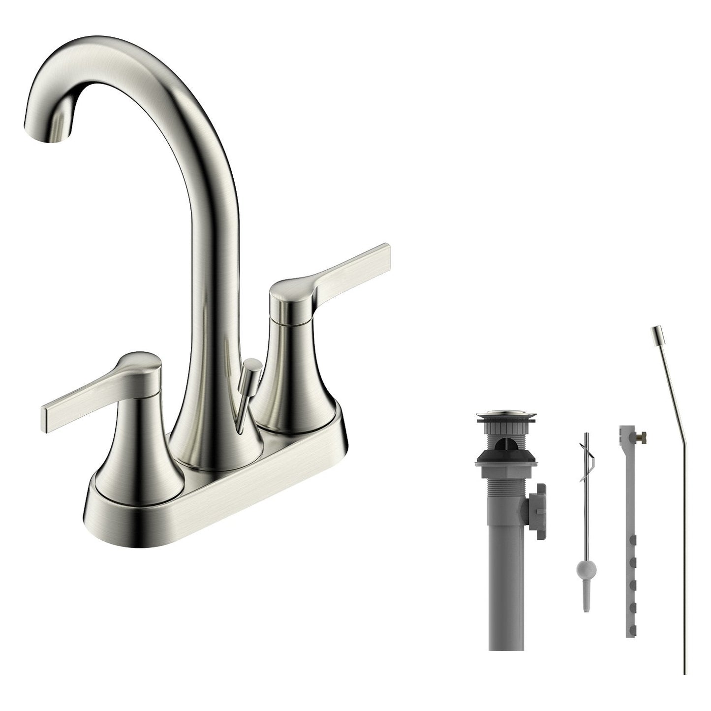 Ultra Faucets Centerset PVD Brushed Nickel Lavatory Faucet-UF46413