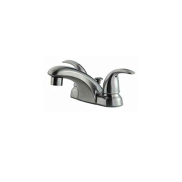 Ultra Faucets Low Spout Centerset Brushed Nickel Lavatory Faucet-UF44523