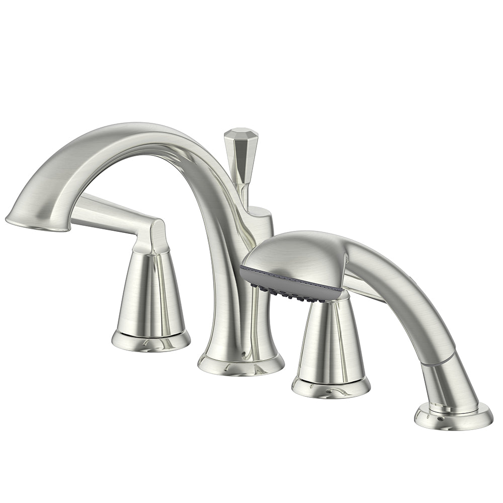 Ultra Faucets Roman Tub Brushed Nickel Faucet with Hand Shower-UF65443