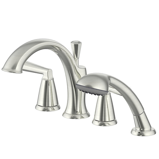 Ultra Faucets Roman Tub Brushed Nickel Faucet with Hand Shower-UF65443