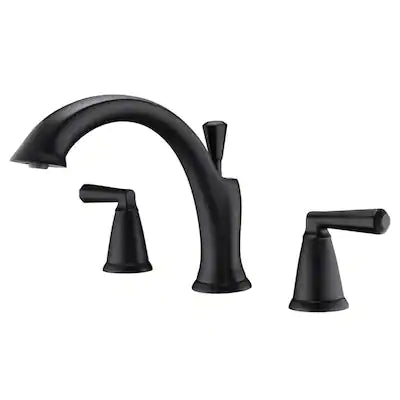 Ultra Faucets Roman Tub Matte Black Faucet-UF65407