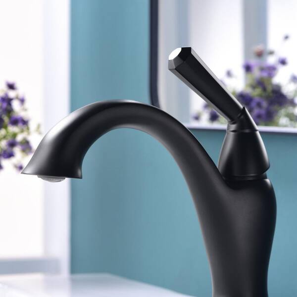 Ultra Faucets Single-Handle Matte Black Lavatory Faucet-UF35217