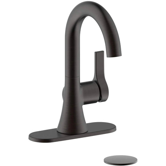 Ultra Faucets Single-Handle Matte Black Lavatory Faucet-UF38007