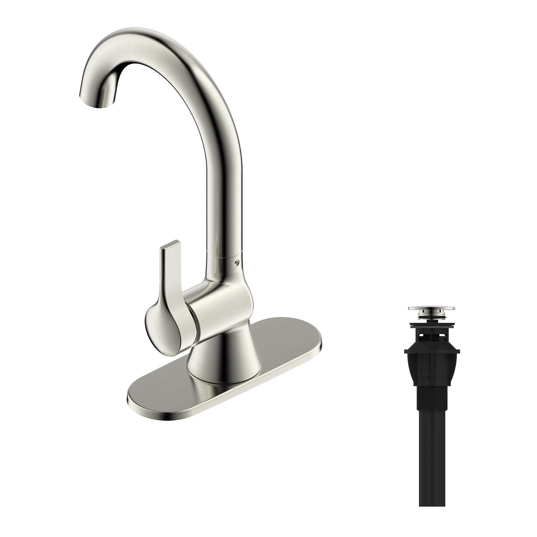 Ultra Faucets Single-Handle PVD Brushed Nickel Lavatory Faucet-UF38003