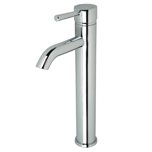 Ultra Faucets Single-Handle Tall Vessel Chrome Lavatory Faucet (Curved Spout)-UF36600
