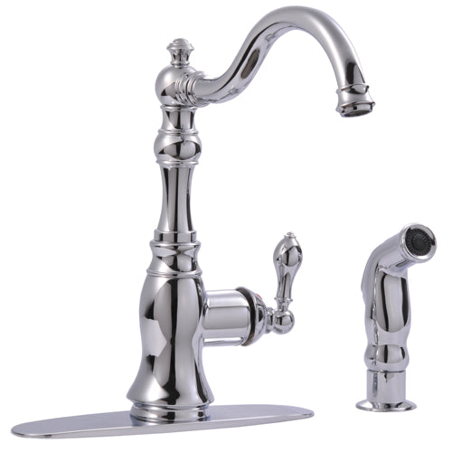 Ultra Faucets Single-Handle With Side-spray Stainless Steel Kitchen Faucet