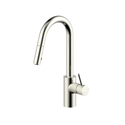 Ultra Faucets Single-Handle with Pull-Down Spray Brushed Nickel Kitchen Faucet-UF14903