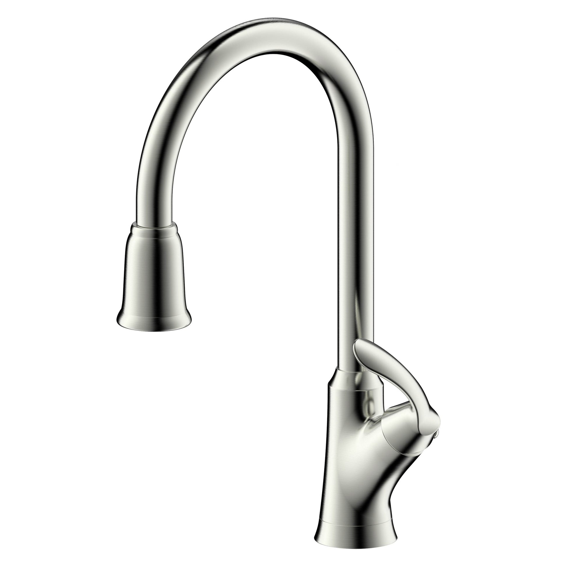 Ultra Faucets Single-Handle with Pull-Down Spray Brushed Nickel Kitchen Faucet-UF15003