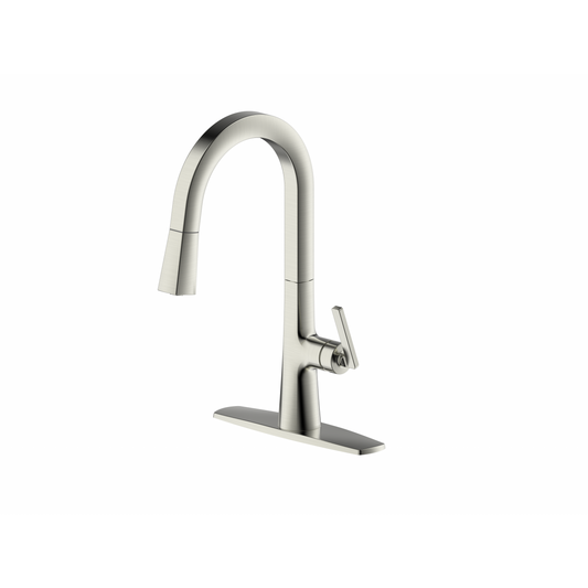 Ultra Faucets Single-Handle with Pull-Down Spray Brushed Nickel Kitchen Faucet-UF17003