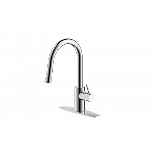 Ultra Faucets Single-Handle with Pull-Down Spray Chrome Kitchen Faucet-UF14200