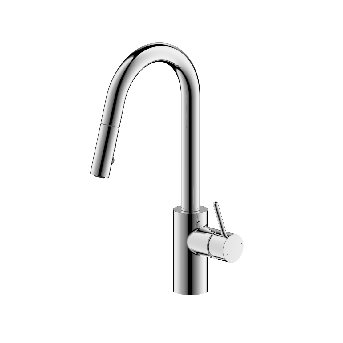 Ultra Faucets Single-Handle with Pull-Down Spray Chrome Kitchen Faucet-UF14900