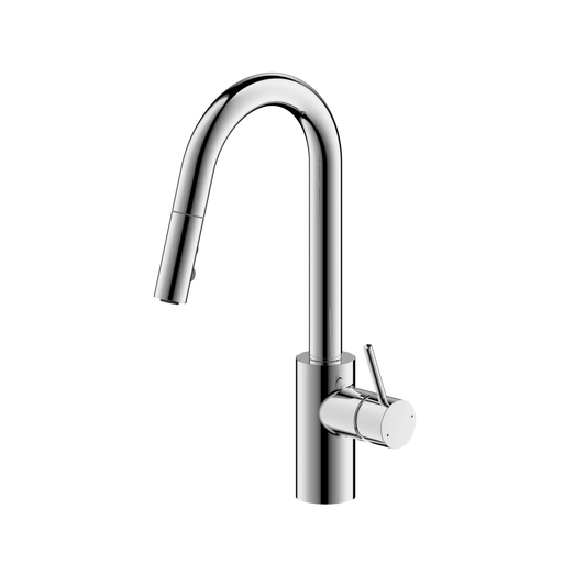 Ultra Faucets Single-Handle with Pull-Down Spray Chrome Kitchen Faucet-UF14900