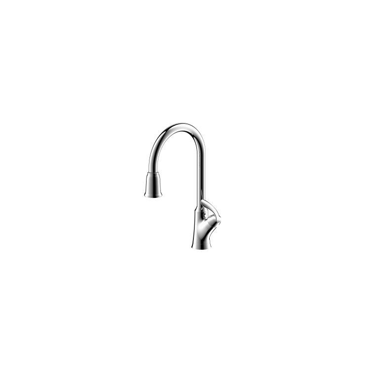 Ultra Faucets Single-Handle with Pull-Down Spray Chrome Kitchen Faucet-UF15000