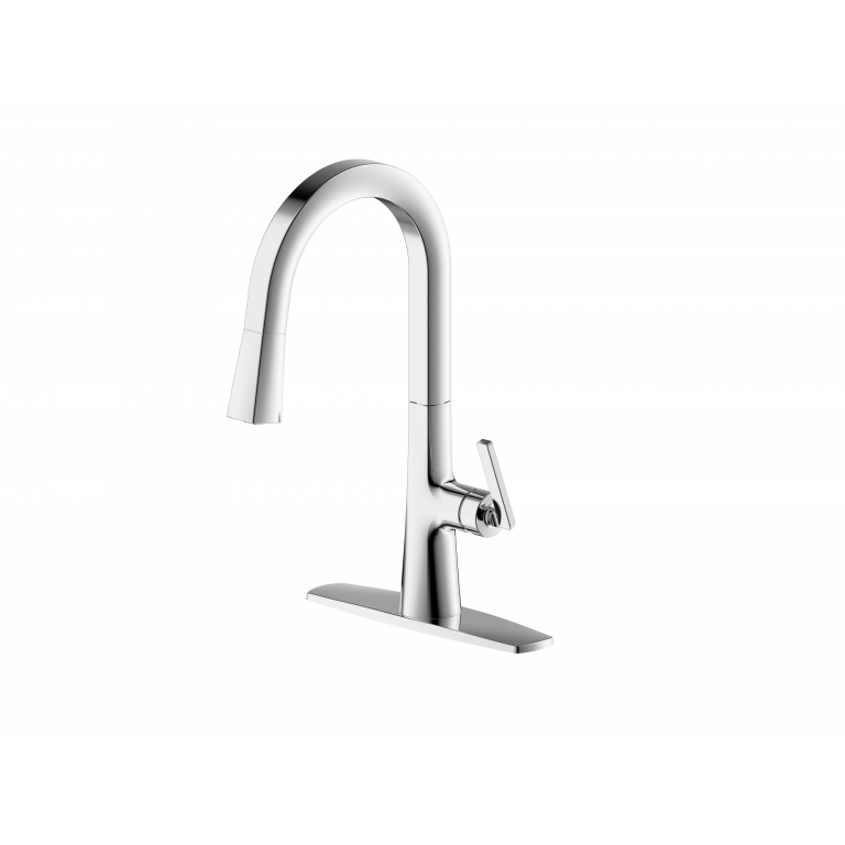 Ultra Faucets Single-Handle with Pull-Down Spray Chrome Kitchen Faucet-UF17000