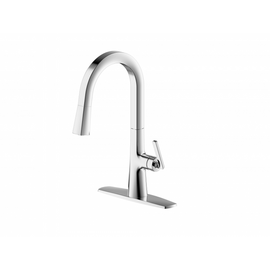 Ultra Faucets Single-Handle with Pull-Down Spray Chrome Kitchen Faucet-UF17000
