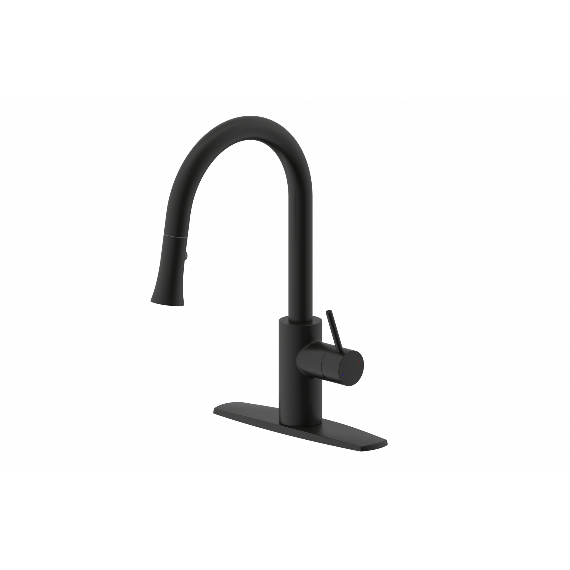 Ultra Faucets Single-Handle with Pull-Down Spray Matte Black Kitchen Faucet-UF14207