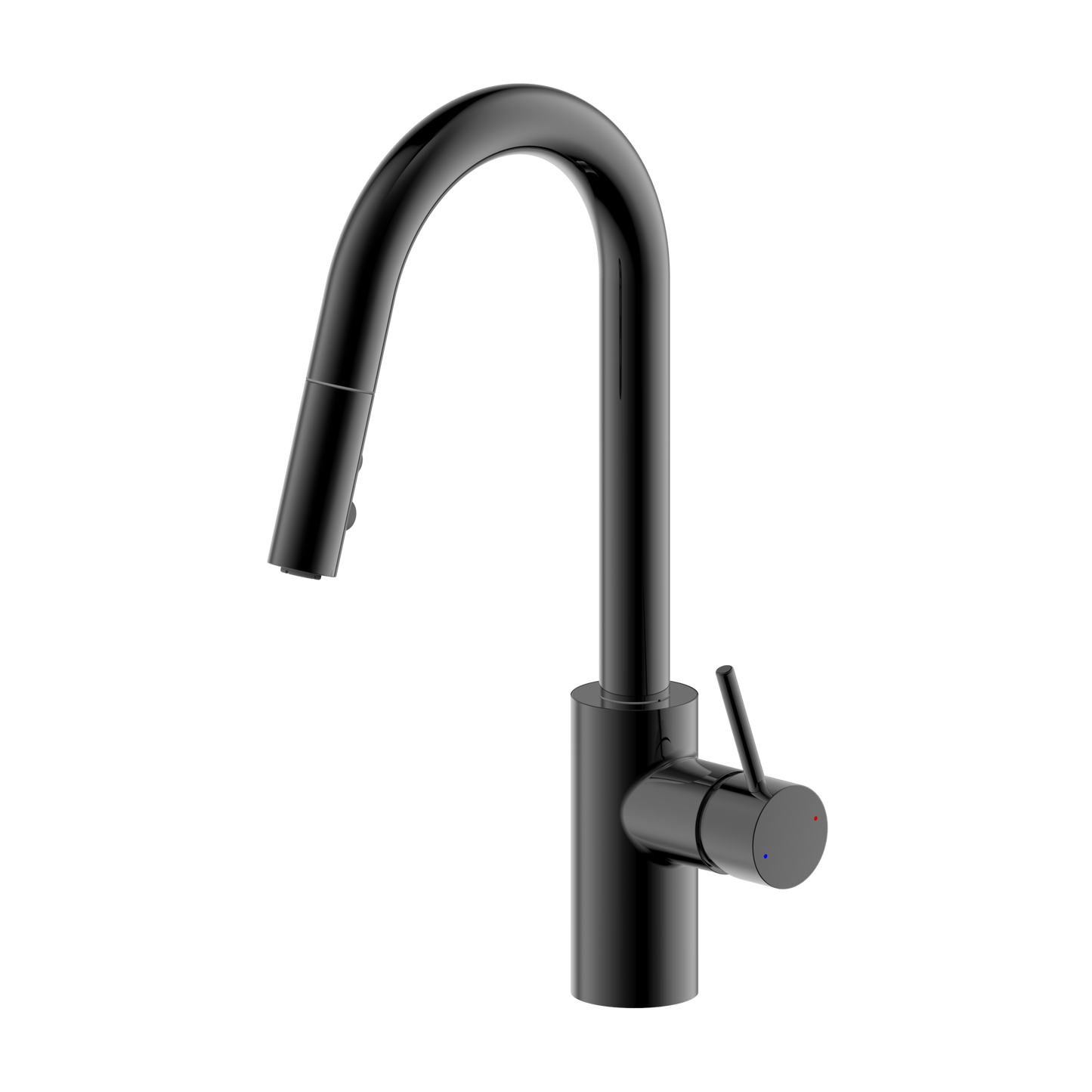 Ultra Faucets Single-Handle with Pull-Down Spray Matte Black Kitchen Faucet-UF14907