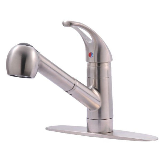 Ultra Faucets Single-Handle with Pull-Out Spray Copper Tube Inlet Stainless Steel Kitchen Faucet