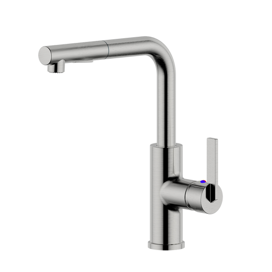 Ultra Faucets Single-Handle with Pull-Out Spray Flexible Inlet Brushed Nickel Kitchen Faucet