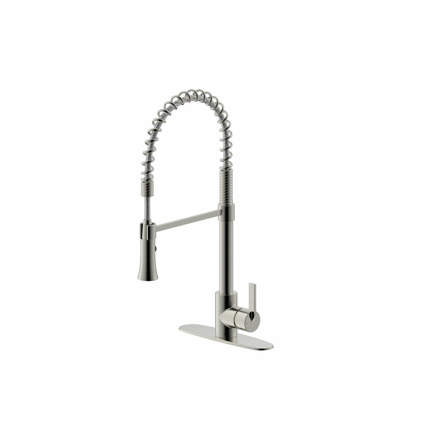 Ultra Faucets Single-Handle with Spring Spout Brushed Nickel Kitchen Faucet-UF17203