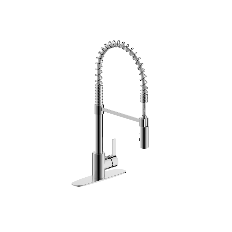 Ultra Faucets Single-Handle with Spring Spout Chrome Kitchen Faucet-UF17400