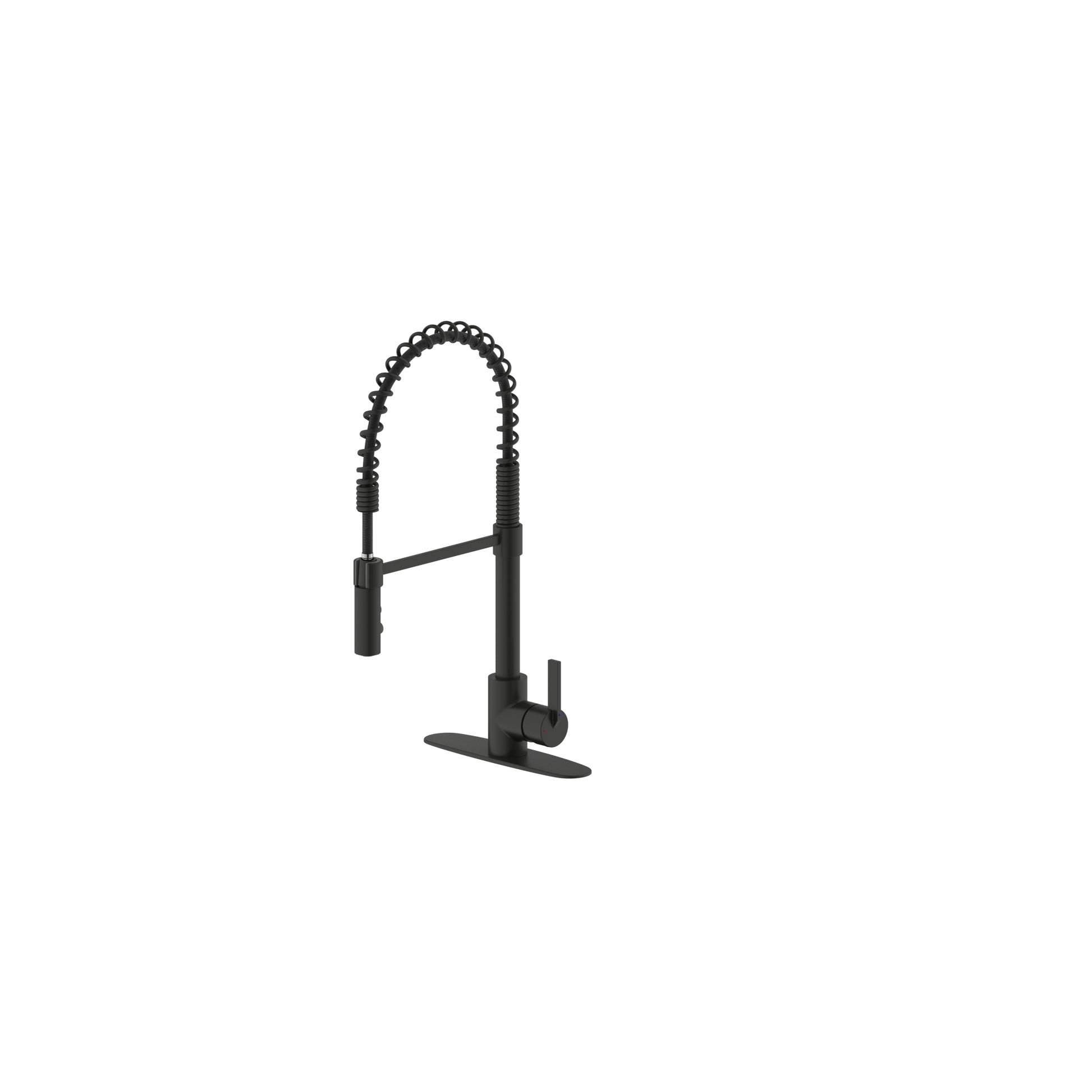 Ultra Faucets Single-Handle with Spring Spout Matte Black Kitchen Faucet-UF17407