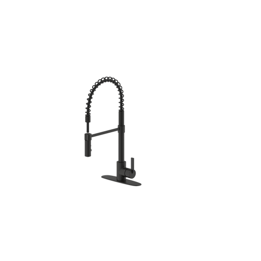 Ultra Faucets Single-Handle with Spring Spout Matte Black Kitchen Faucet-UF17407
