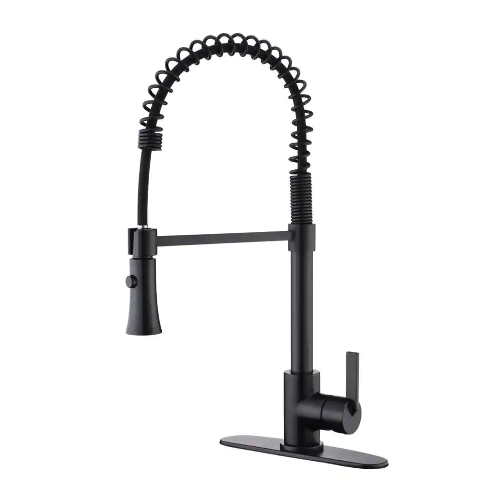 Ultra Faucets Single-Handle with Spring Spout Oil Rubbed Bronze Kitchen Faucet-UF17205