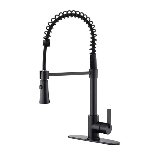 Ultra Faucets Single-Handle with Spring Spout Oil Rubbed Bronze Kitchen Faucet-UF17205