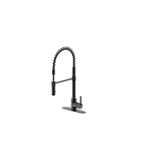 Ultra Faucets Single-Handle with Spring Spout Oil Rubbed Bronze Kitchen Faucet-UF17405