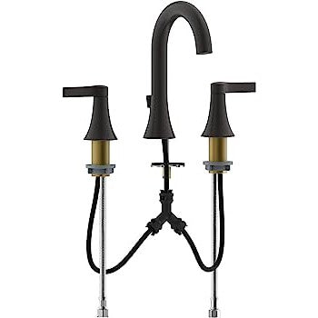 Ultra Faucets Widespread Matte Black Lavatory Faucet-UF56607