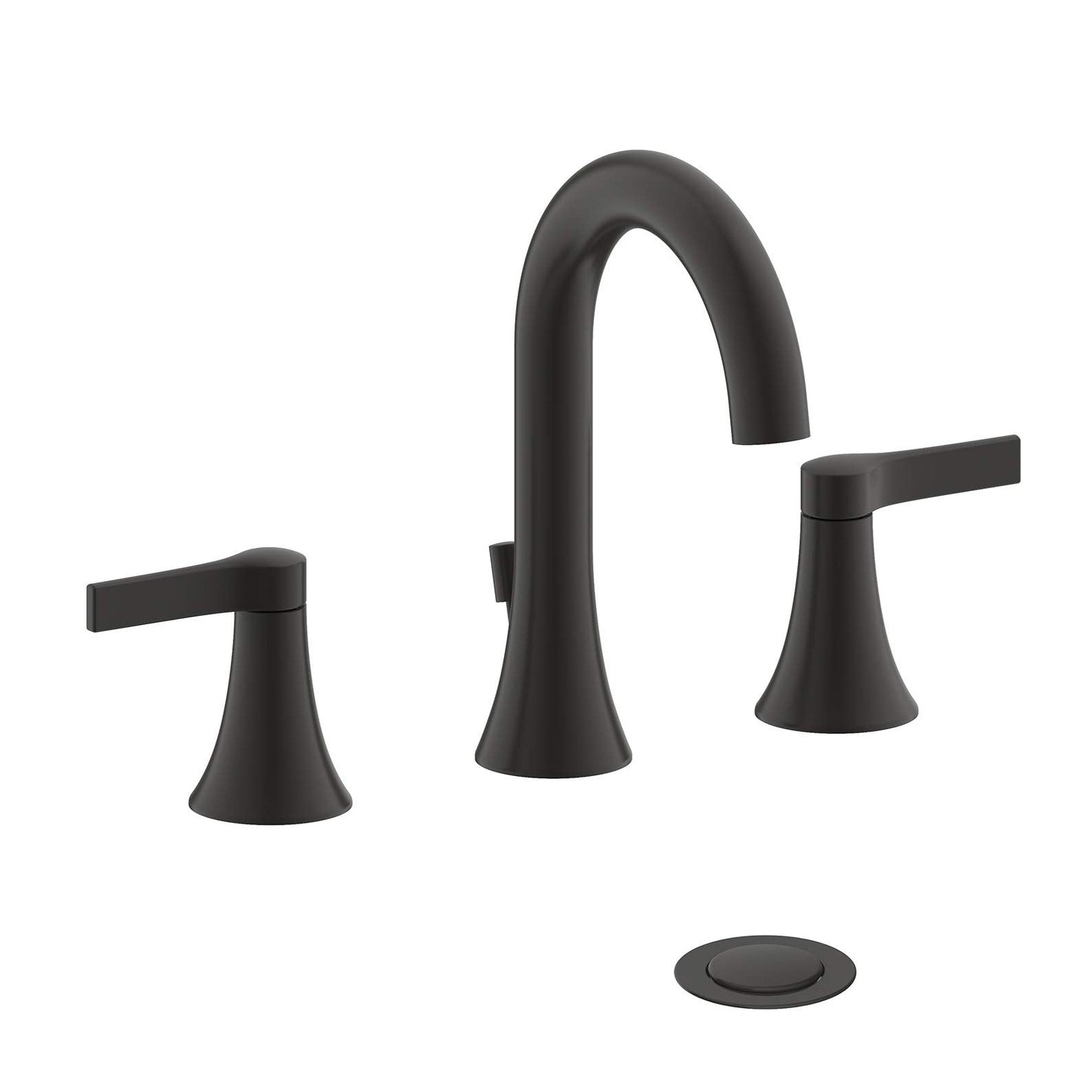 Ultra Faucets Widespread Matte Black Lavatory Faucet-UF56607