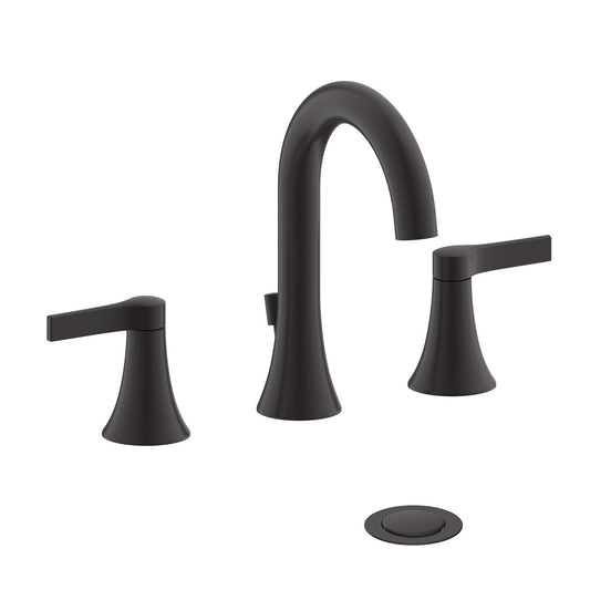 Ultra Faucets Widespread Matte Black Lavatory Faucet-UF56607