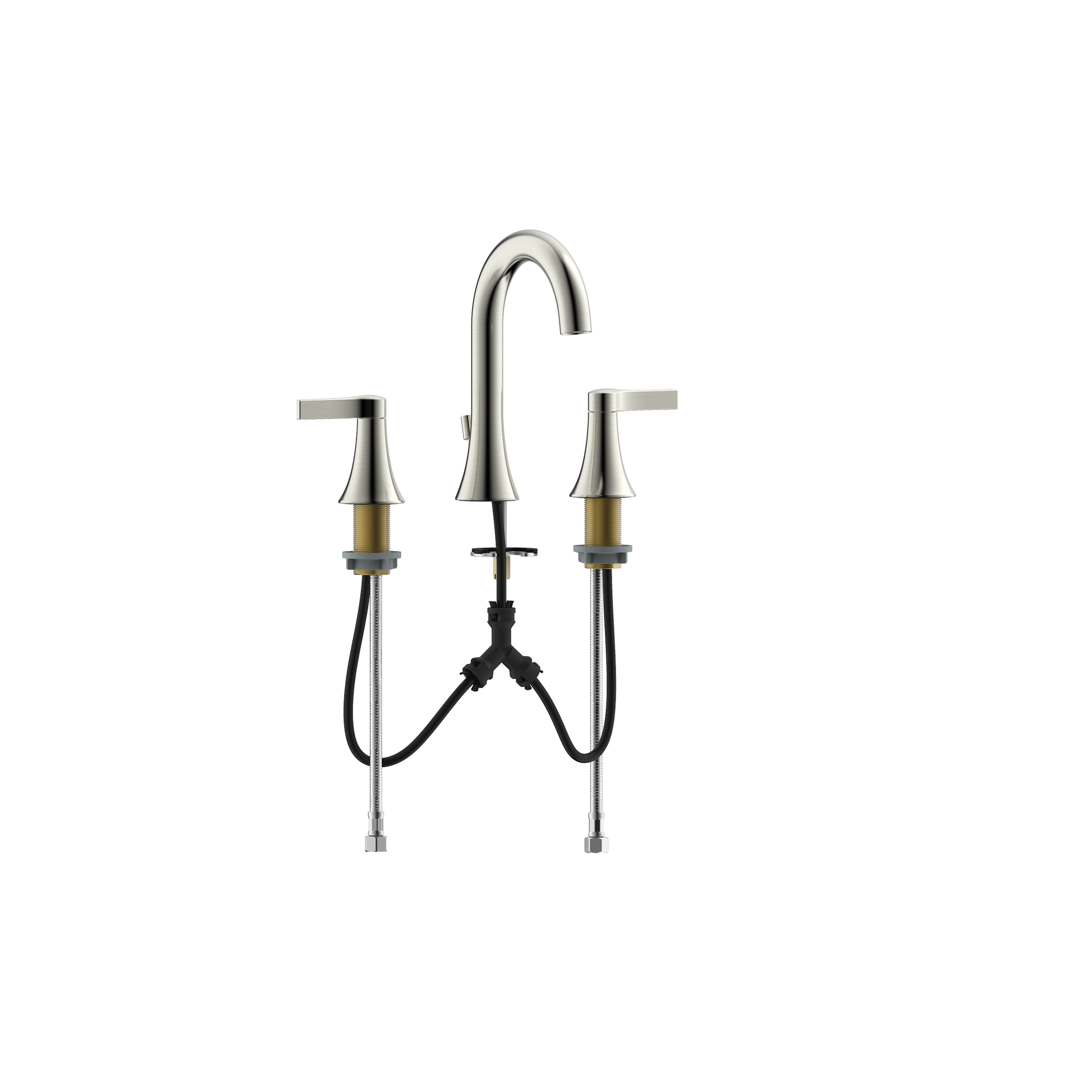 Ultra Faucets Widespread PVD Brushed Nickel Lavatory Faucet-UF56603