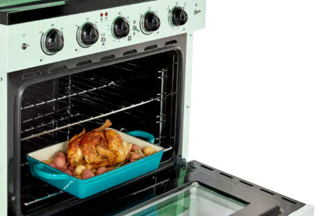 Unique Off Grid UGP-30CR EC LG Classic 30" x 42" With Single Oven and 5 Burners Mint Green Range