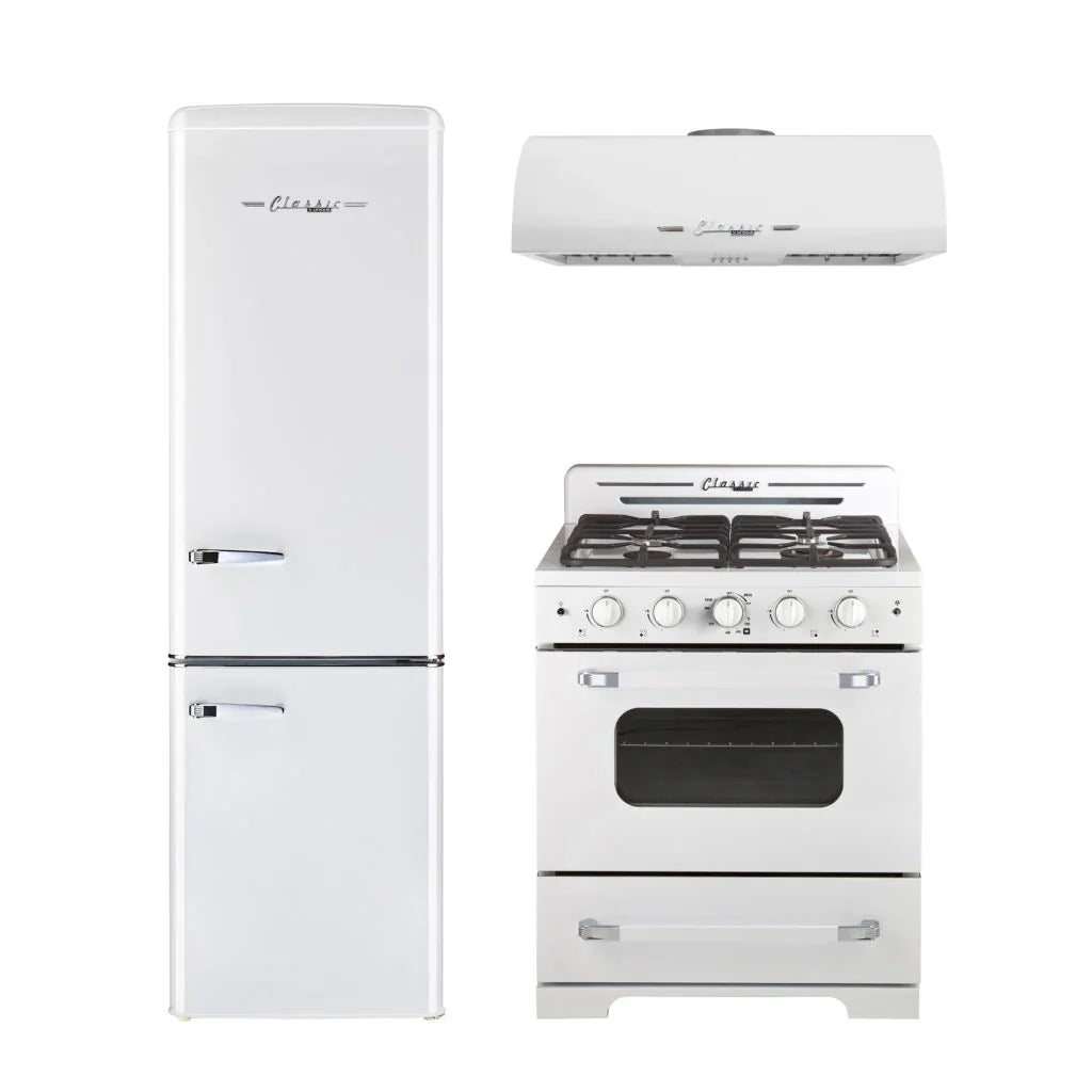 Unique Off Grid UGP-30CR RH W Classic 30" x 10" With 2 Powerful Motors White Stainless Steel Rangehood