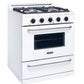 Unique Off Grid UGP-30G OF1 W Unique 30" x 42" With Single Oven and 4 Burners White Range