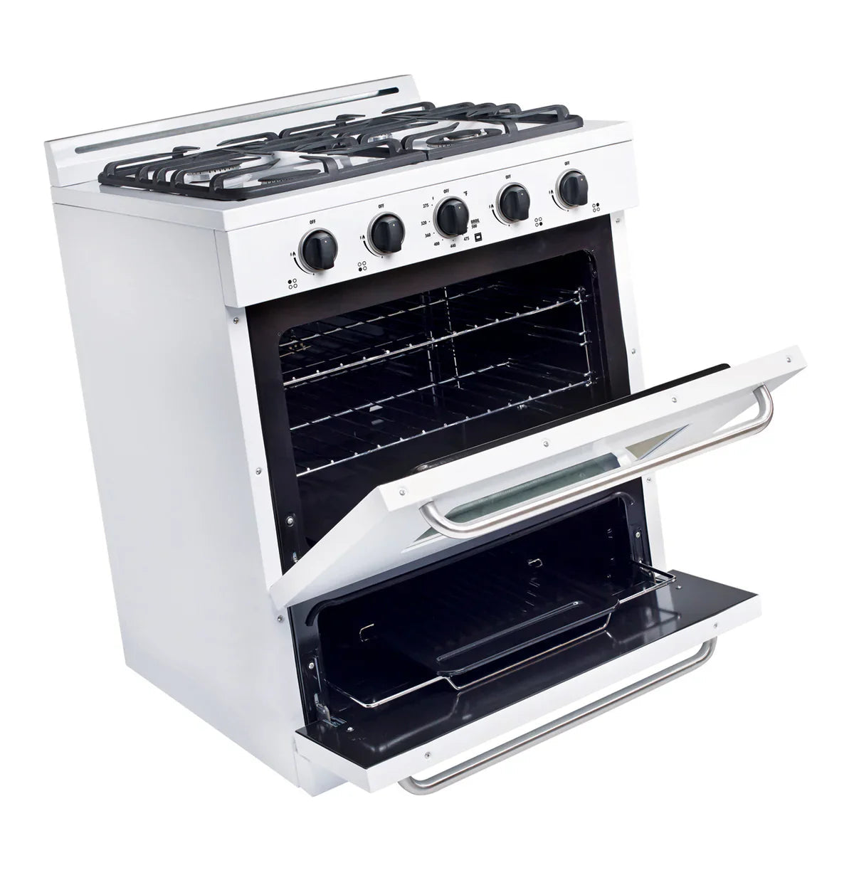 Unique Off Grid UGP-30G OF1 W Unique 30" x 42" With Single Oven and 4 Burners White Range