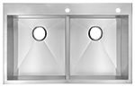 Urban Place Drop-In 50-50 33" Stainless Steel Zero-Edge Kirchen Sink by Chemcore Industries