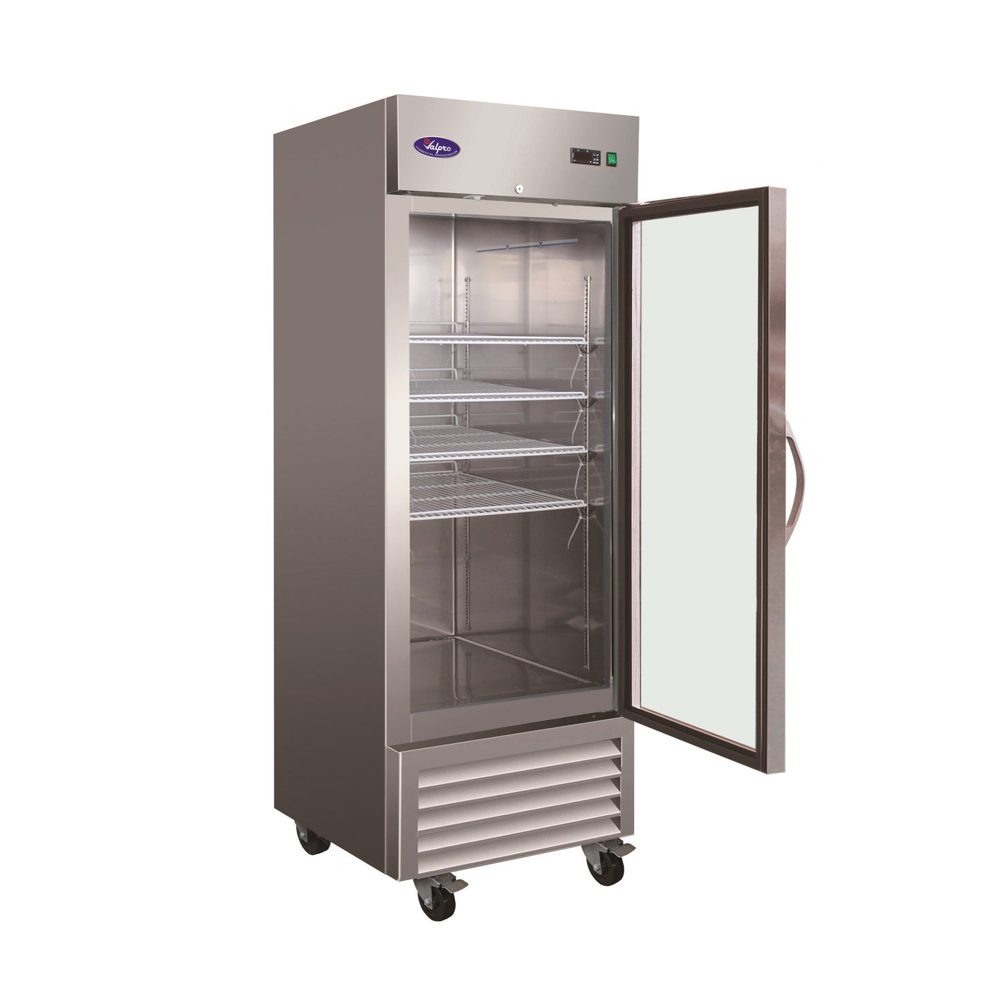 Valpro 23 cu.ft. Stainless Steel Reach-In Single Glass Door Freezer