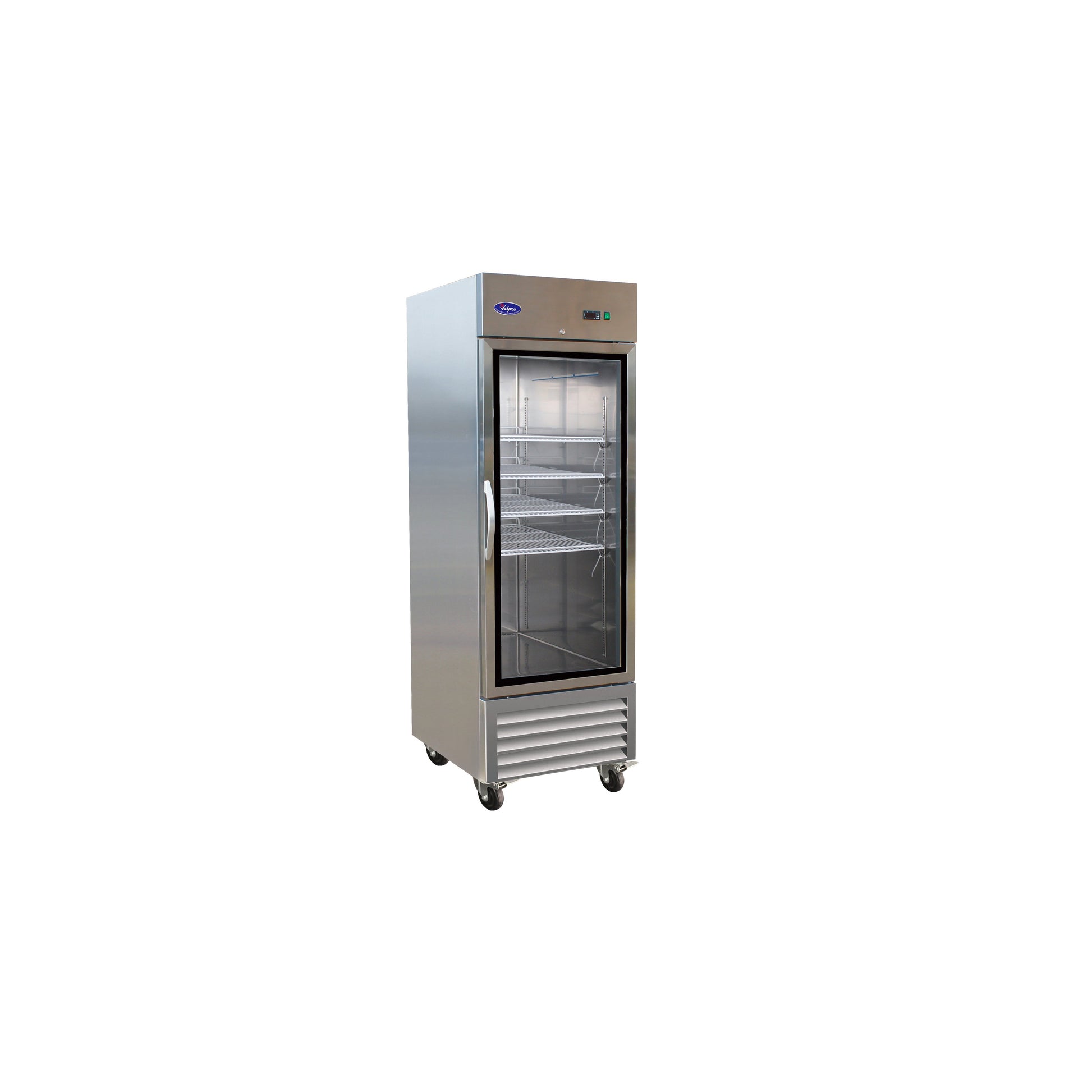 Valpro 23 cu.ft. Stainless Steel Reach-In Single Glass Door Freezer