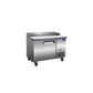 Valpro 48" x 32" Stainless Steel Solid 1-Door Refrigerator With 6-Pan Pizza Preparation Table Top