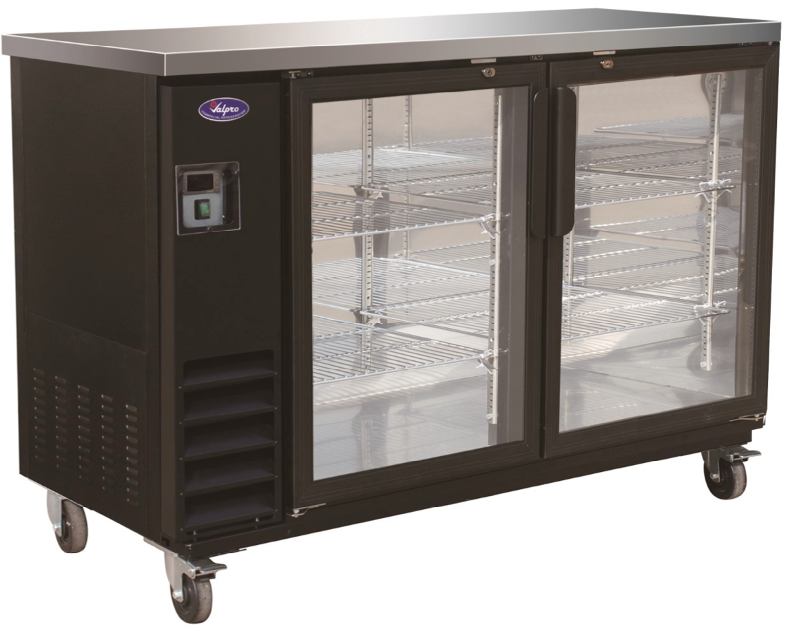 Valpro 61" 14 cu.ft. Back Bar Cooler With 2 Glass Swing Doors