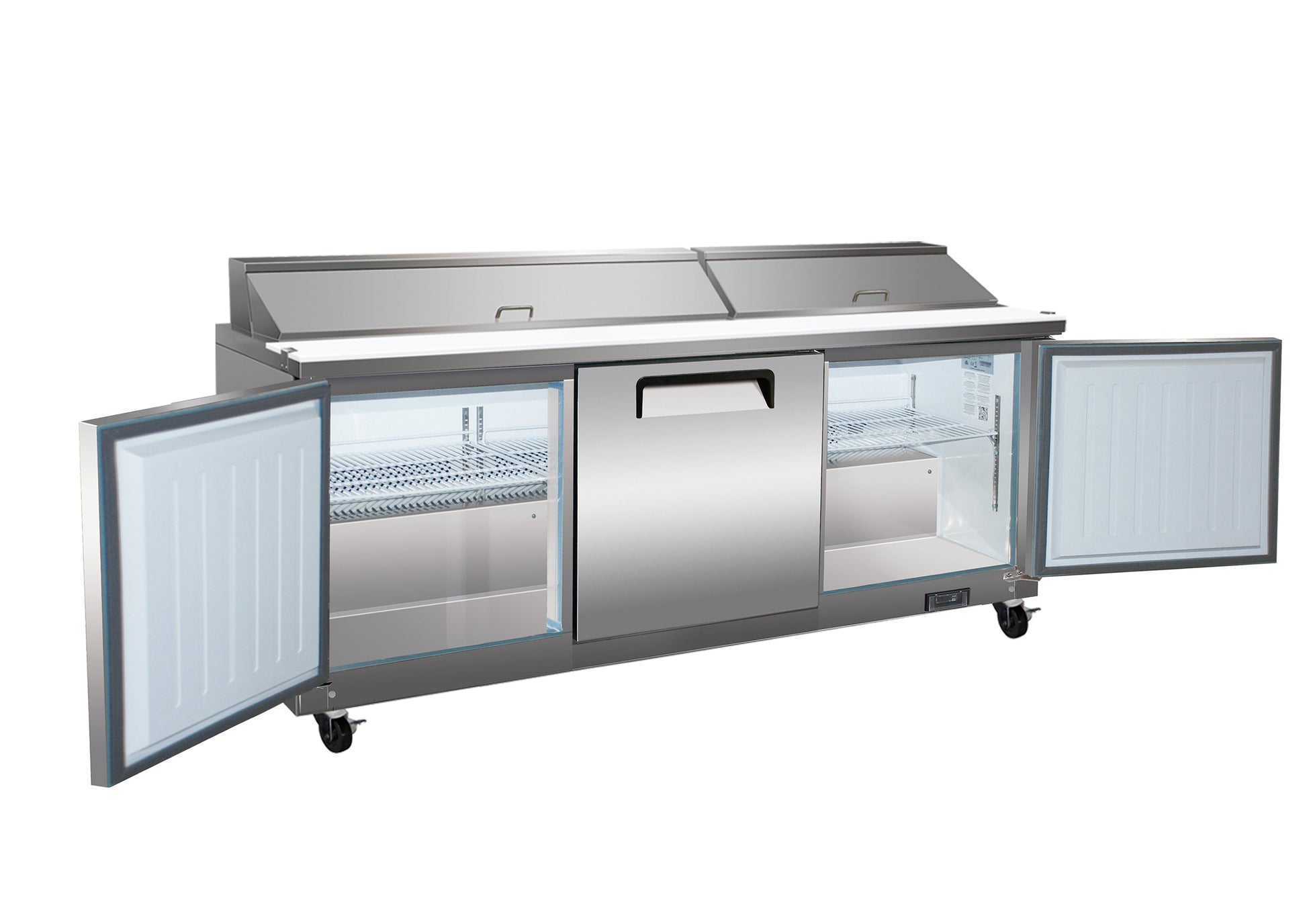 3 Door Sandwich Prep Table Refrigerator - Stainless Steel Food